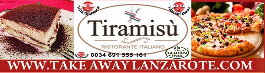 Gluten Free Pizza Takeaway Pizzeria Tiramisu Italian Restaurants Takeaway Playa Blanca, Lanzarote, food Delivery Lanzarote, Yaiza