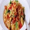 Spaghetti Garlic, Salmon, Mushrooms and Prawns
