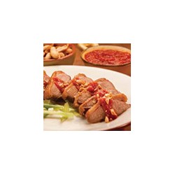 Pato con pinones y salsa de fruta tropical(Kiwi,naranja,pina y maango)