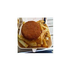  Fishcake y patatas fritas