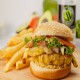 Chicken burger and chips