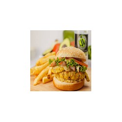 Chicken burger and chips