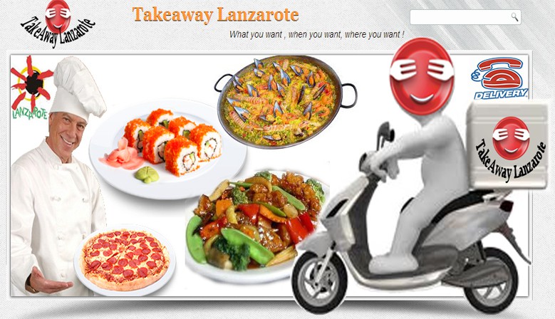 Takeaway Lanzarote. Comida a domicilio in Lanzarote. Comida para llevar - Lanzarote- Pizza, Kebab, comida china, india, tailandesa, italiana, canaria, española y mucho más. 