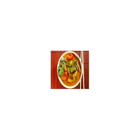 Verduras con curry rojo tailandés