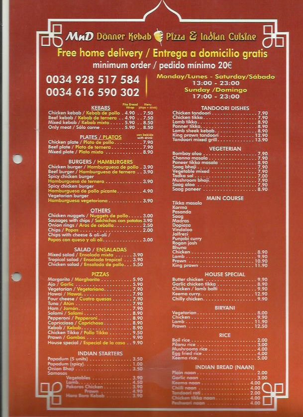 kebab menu takeaway lanzarote restaurant -Kebabs Delivered to your Door in Playa Blanca Canarias - Most Recommended Places for Kebabs in Playa Blanca Lanzarote