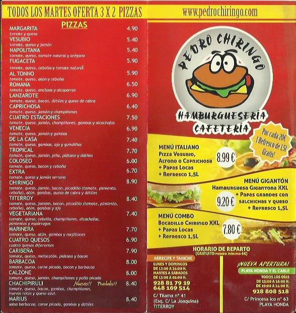 pedro chiringo takeaway lanzarote playa honda 