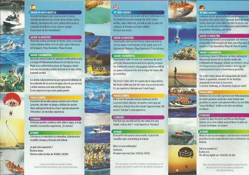 paracraft jet skis lanzarote sea tours Things To Do Marina Rubicon Playa Blanca
