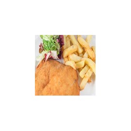 Breaded Steak Salad and Chips